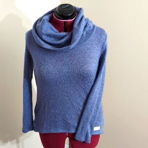 DKNY| Blue Large Cowl Neck Long Sleeve  Sweater Acrylic Polyester Blend